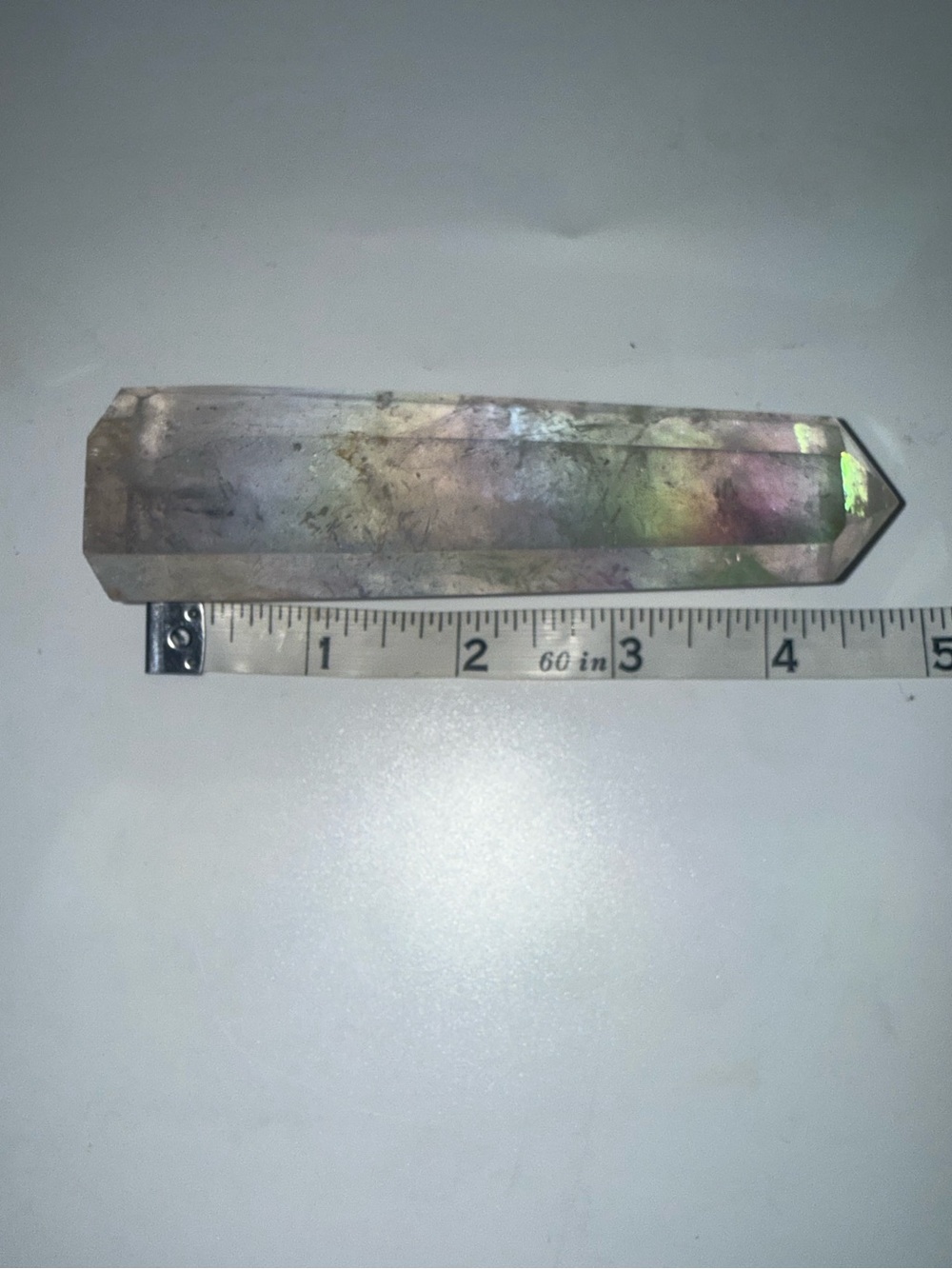 Iridescent Crystal Point Tower - Rainbow Aura Quartz - Picture 4 of 7